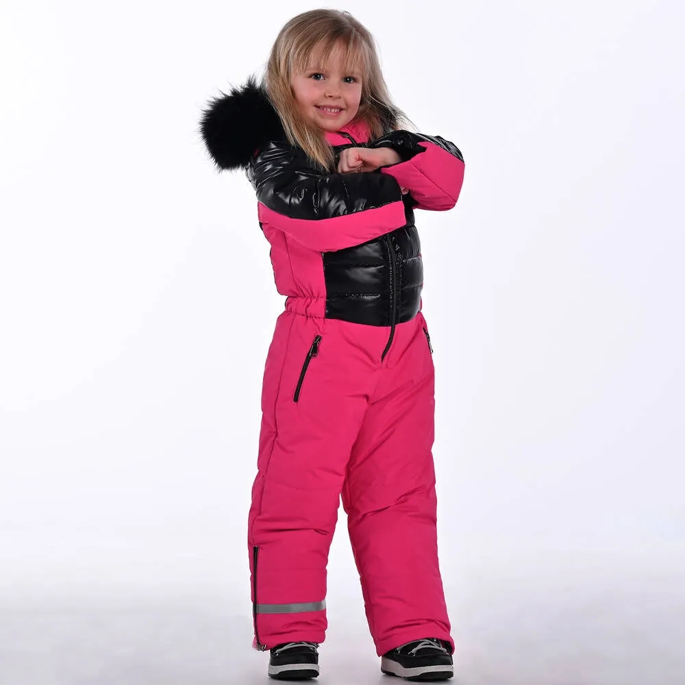 Girls Pink & Black Snowsuit