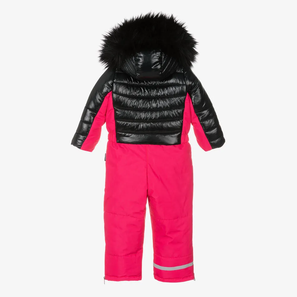 Girls Pink & Black Snowsuit