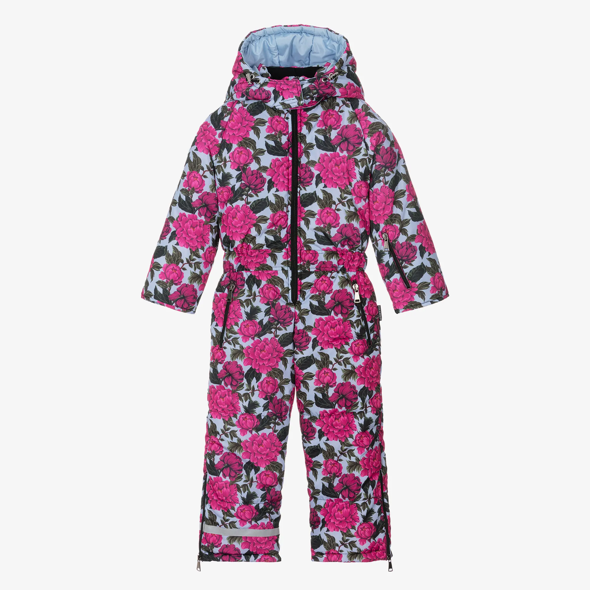 Girls Pink Floral Snowsuit