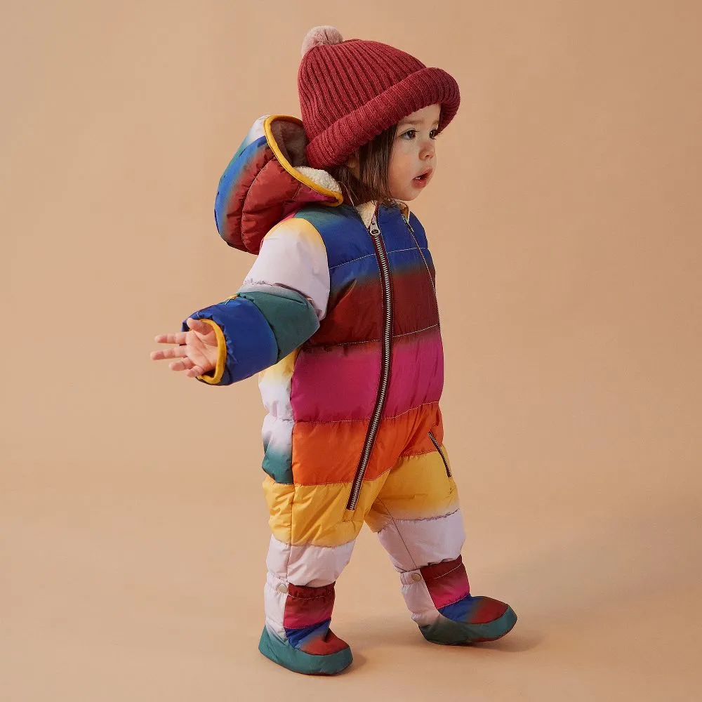 Girls Rainbow Padded Snowsuit 