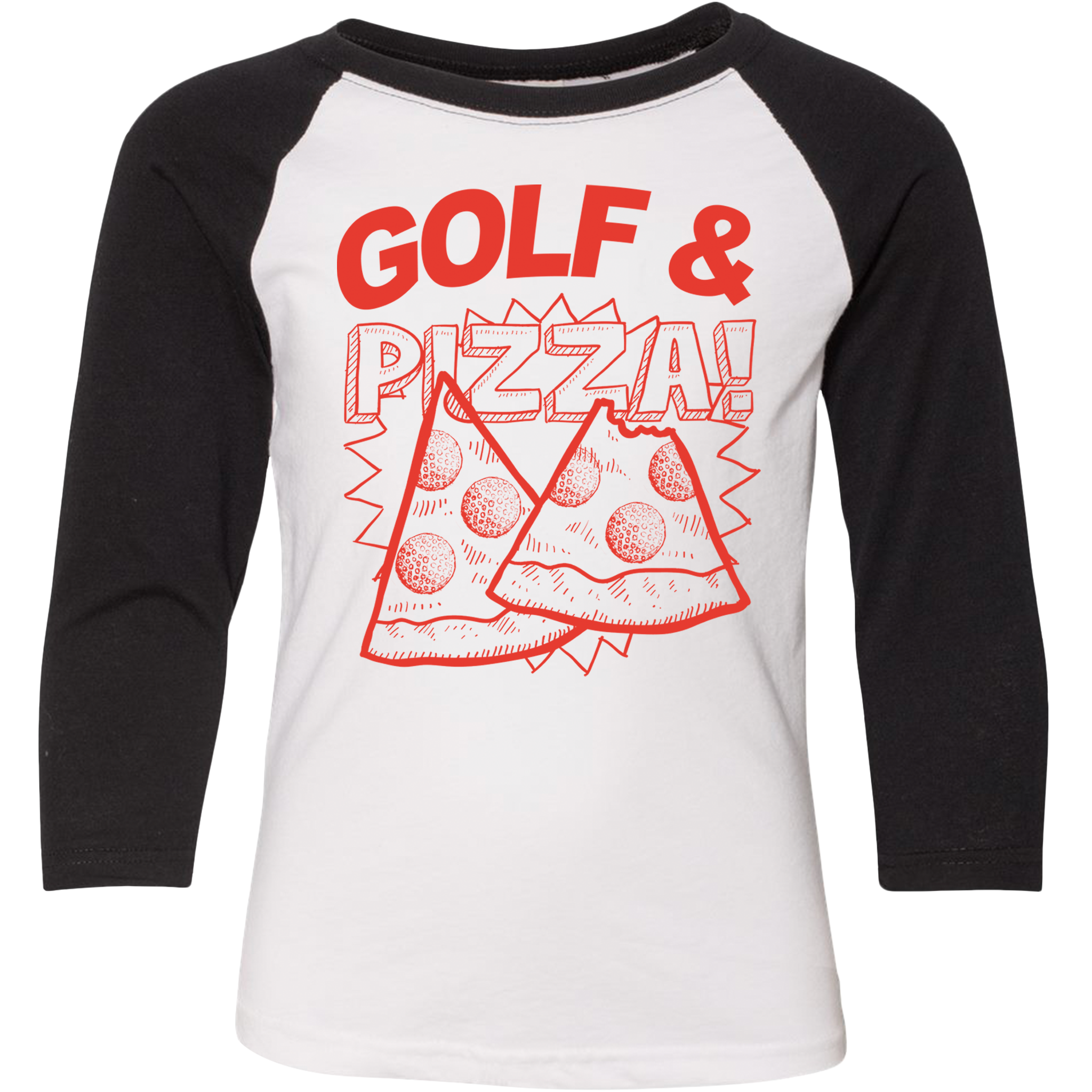 Golf & Pizza Kids Raglan T-Shirt