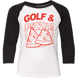 Golf & Pizza Kids Raglan T-Shirt