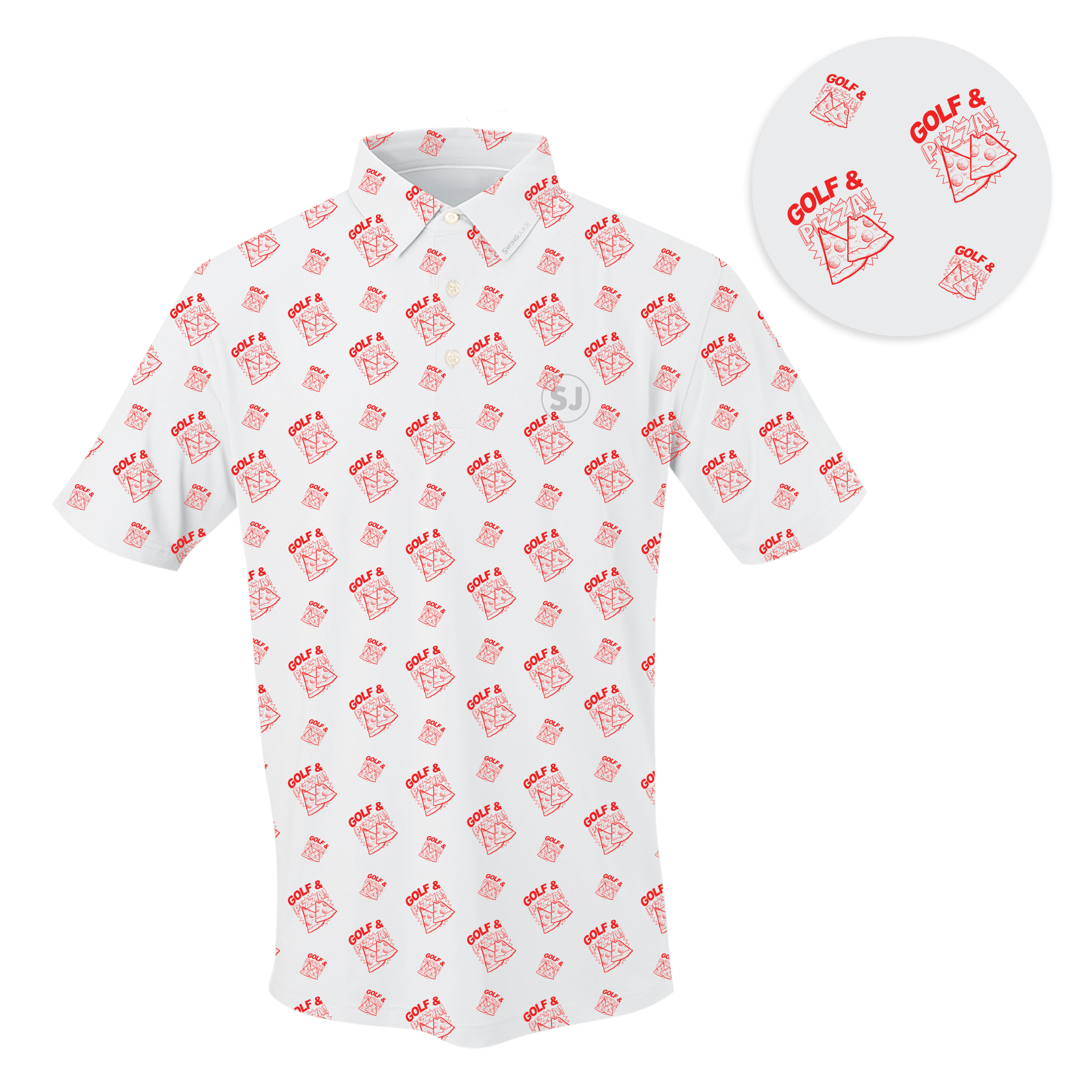 Golf & Pizza Men's Polo