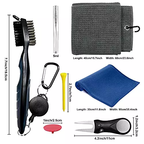 Golf Club Cleaning Kit - Golf Cooling Towel - Fathers Day Golf Gifts