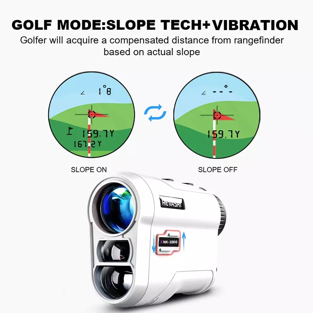 Golf Rangefinder with Slope and Pin Lock Vibration - 1000 Yards Laser Range Finder