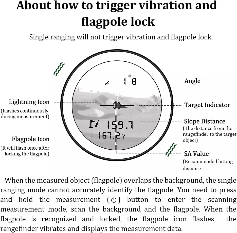 Golf Rangefinder with Slope and Pin Lock Vibration - 1000 Yards Laser Range Finder