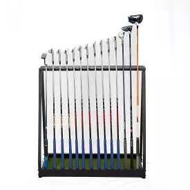 GolfBays Golf Club Storage Rack, Holds 14 Clubs, Indoor Golf Floor Equipment Storage Shelf