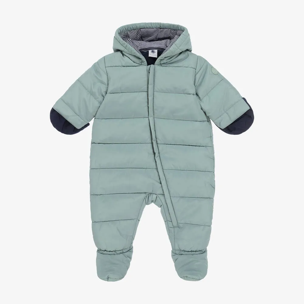 Green Padded Baby Snowsuit