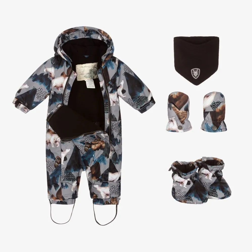 Grey Bears Snowsuit Set