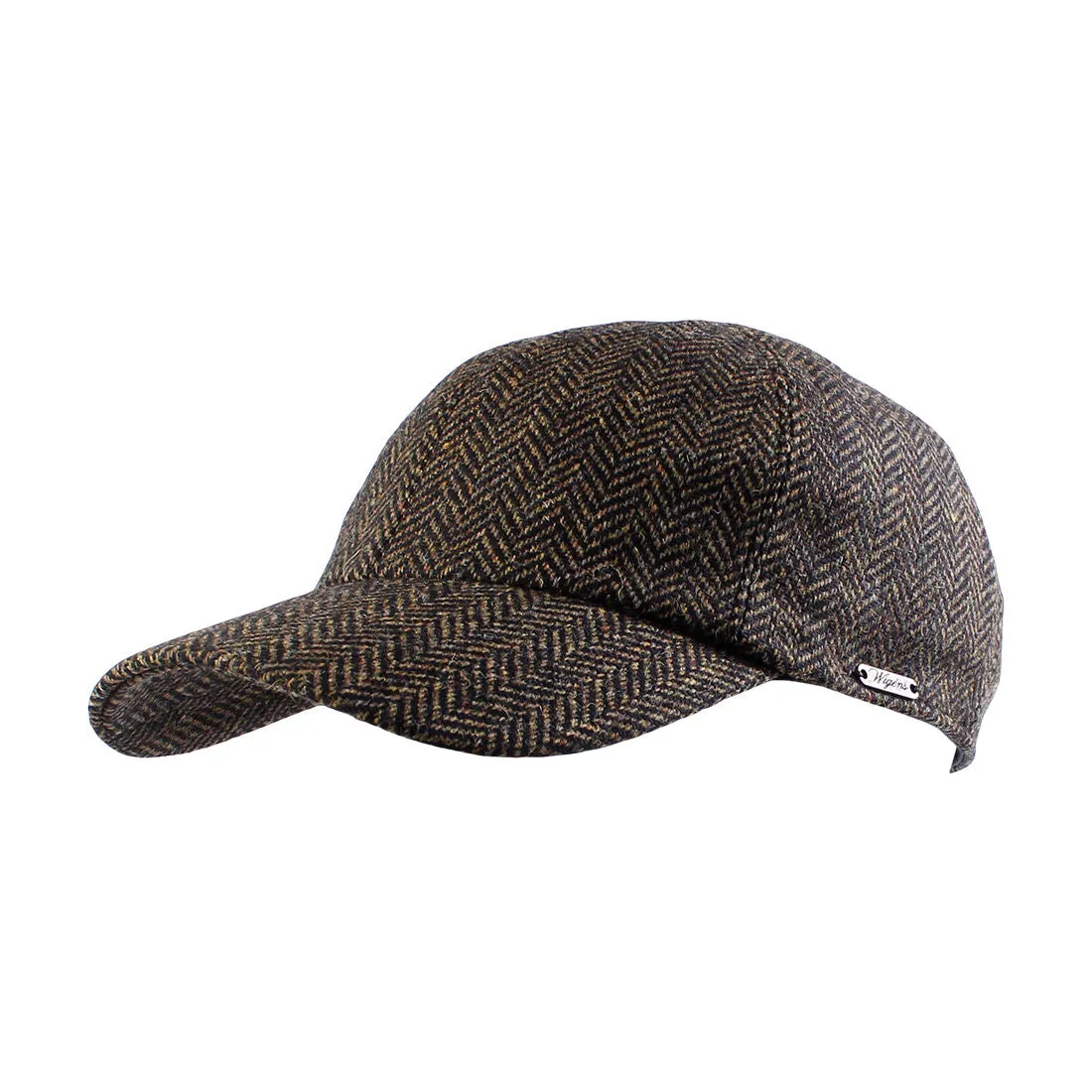 Herringbone Shetland Wool Baseball Cap with Earflaps (Choice of Colors) by Wigens