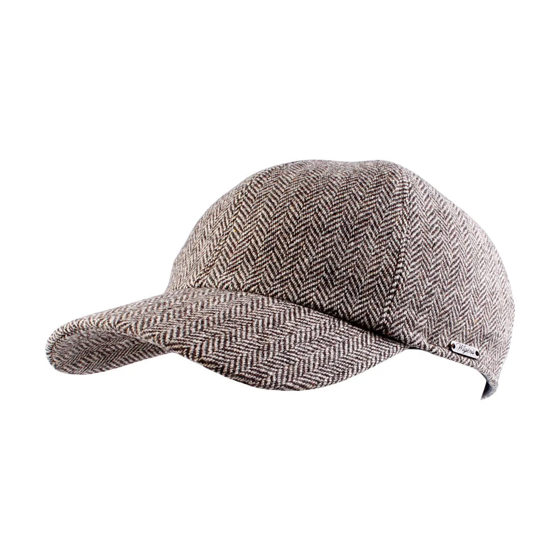 Herringbone Shetland Wool Baseball Cap with Earflaps (Choice of Colors) by Wigens