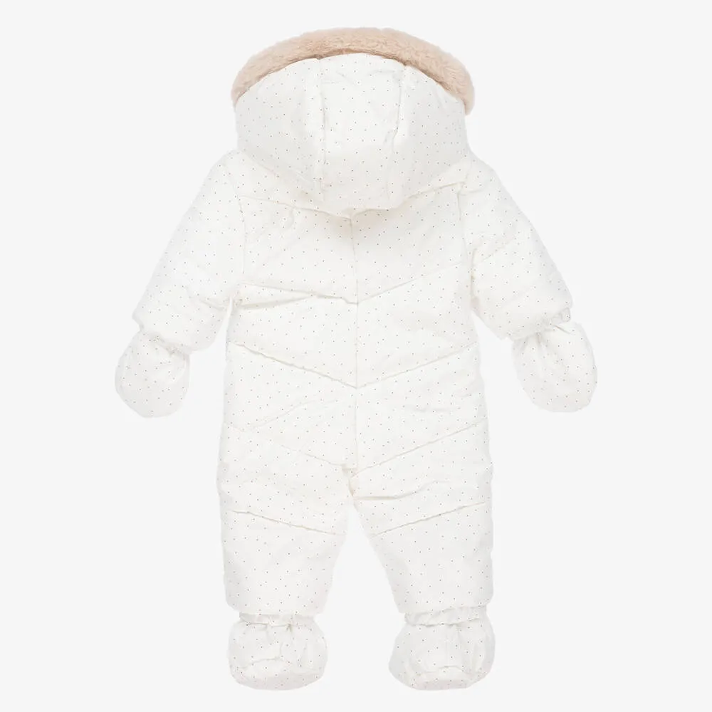 Ivory Padded Baby Snowsuit