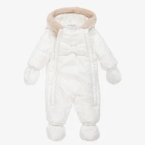 Ivory Padded Baby Snowsuit