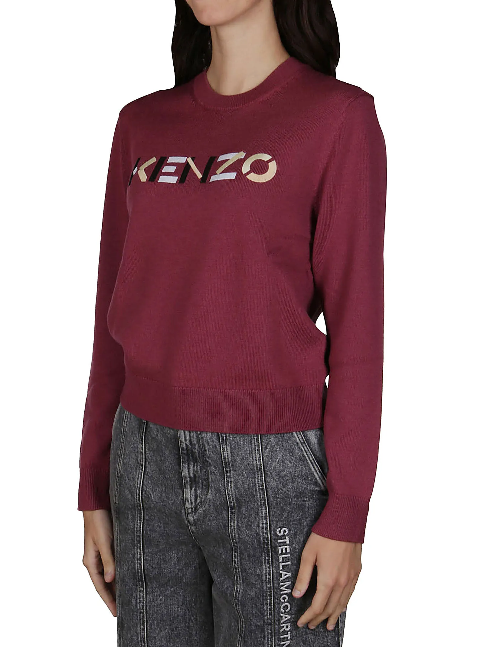 Kenzo Logo Embroidered Knit Jumper