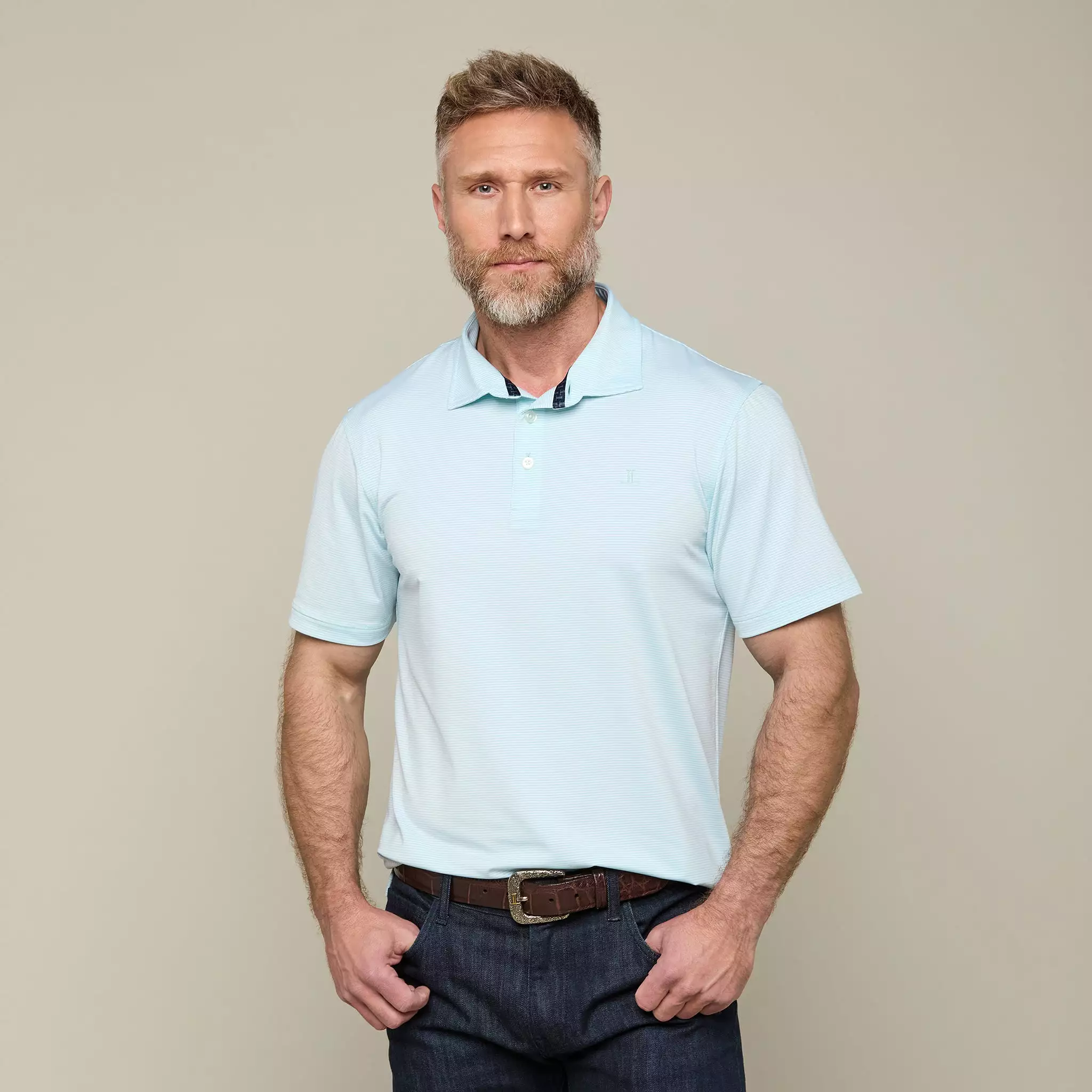 Lucchese Golf Polo :: Turquoise