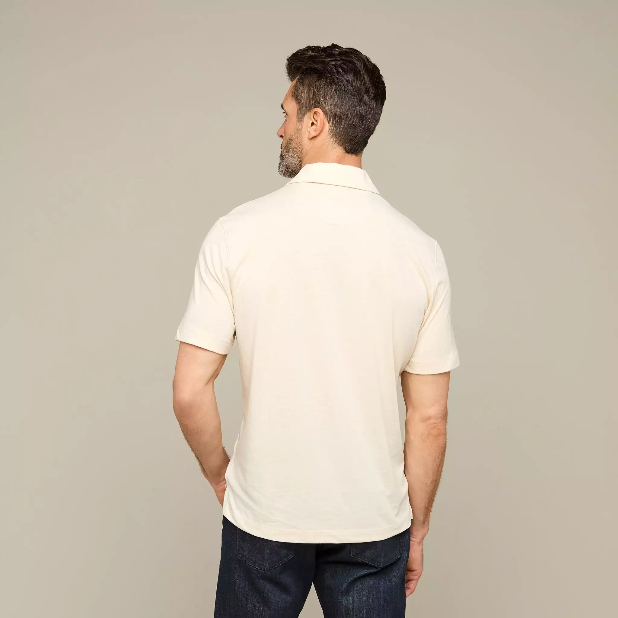 Lucchese Pima Blend Polo :: Cream