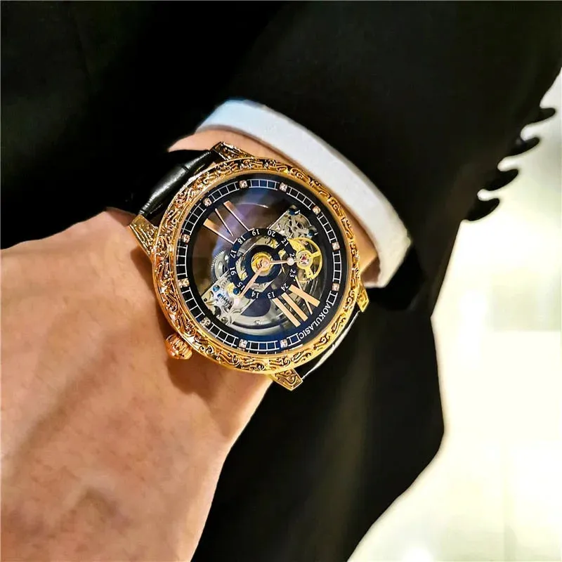 Men's Retro Automatic Self-wind Waterproof Mechanical Wristwatch