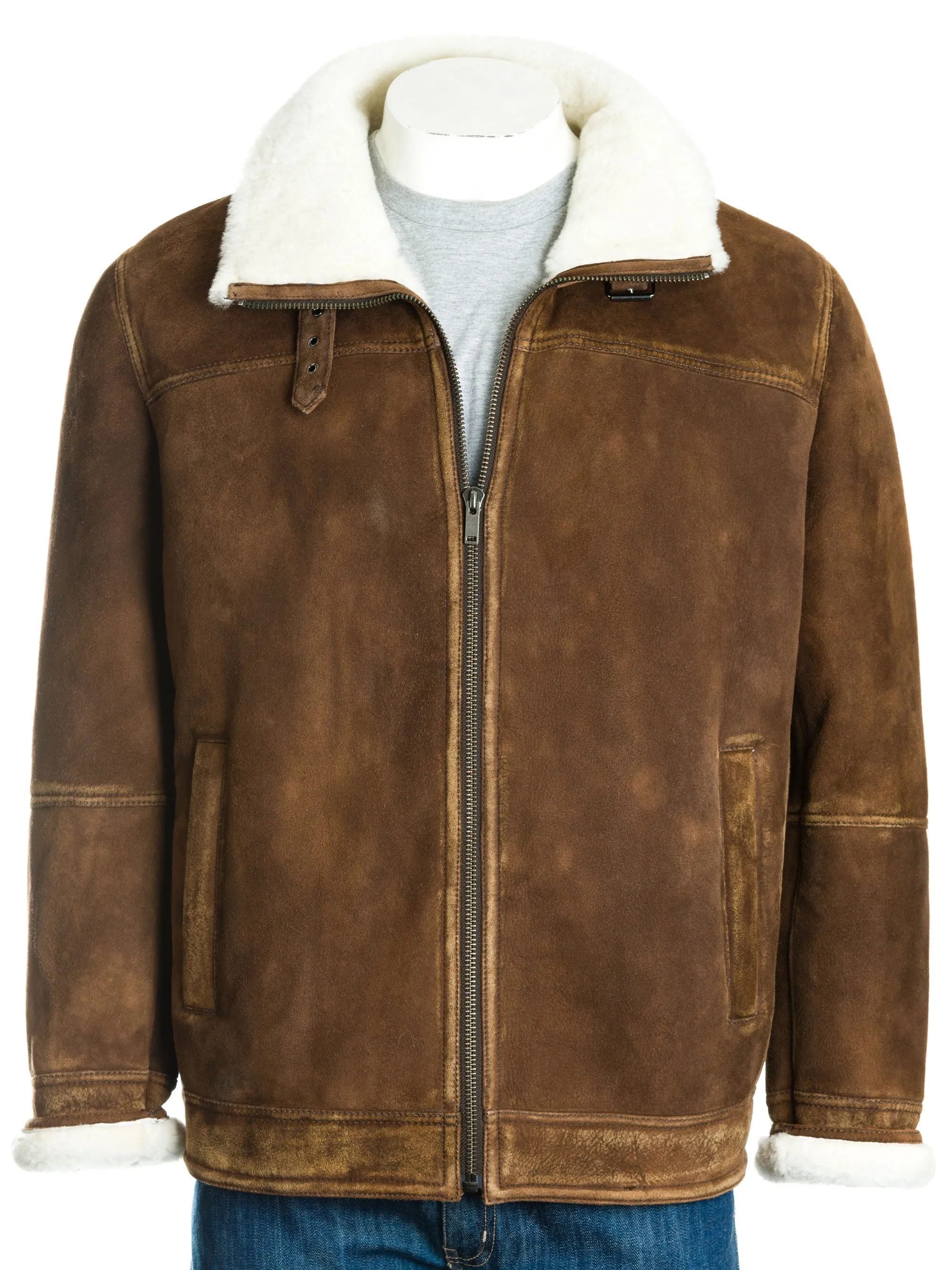 Men's Sheepskin Buckle Collar Jacket: Aldo