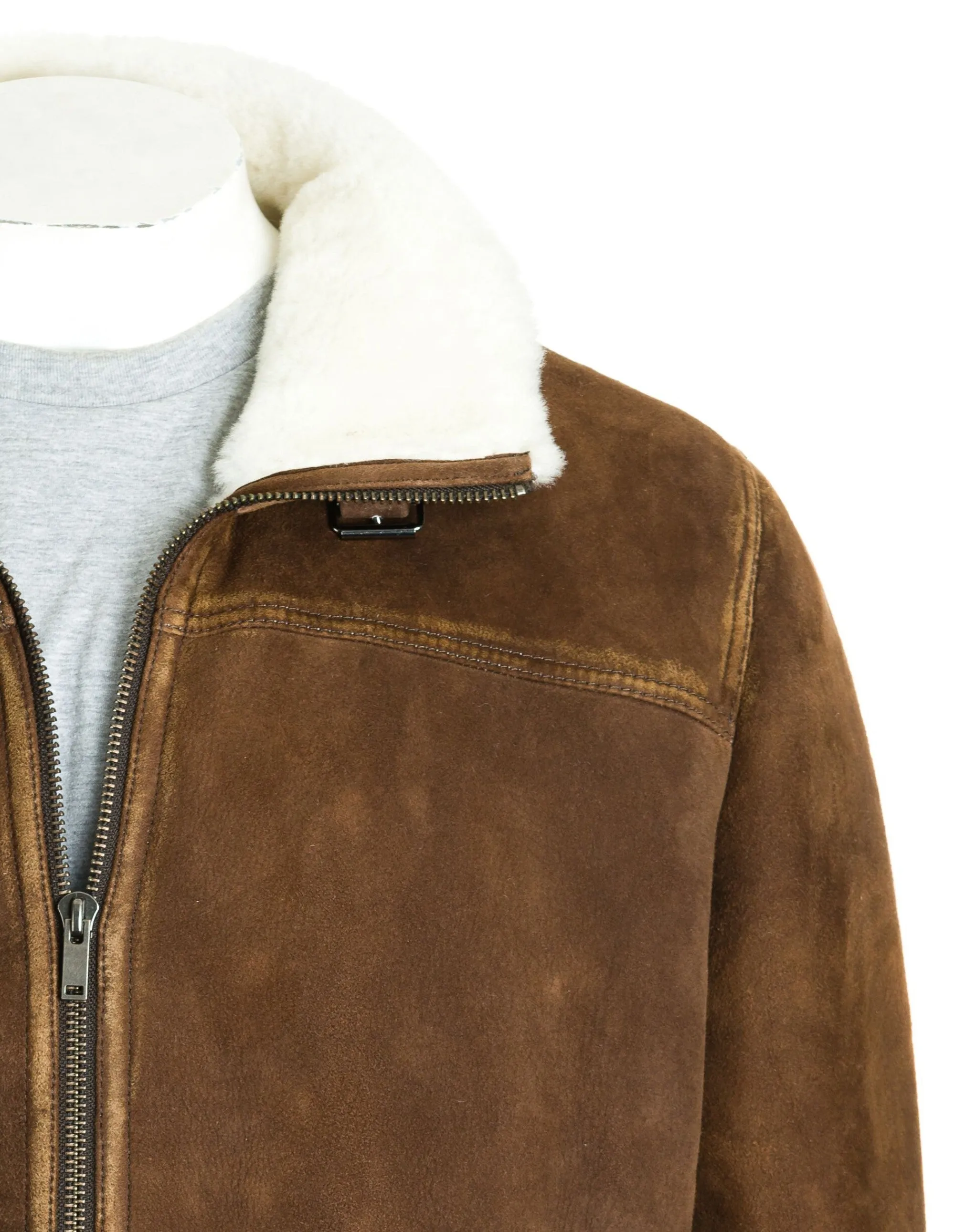 Men's Sheepskin Buckle Collar Jacket: Aldo