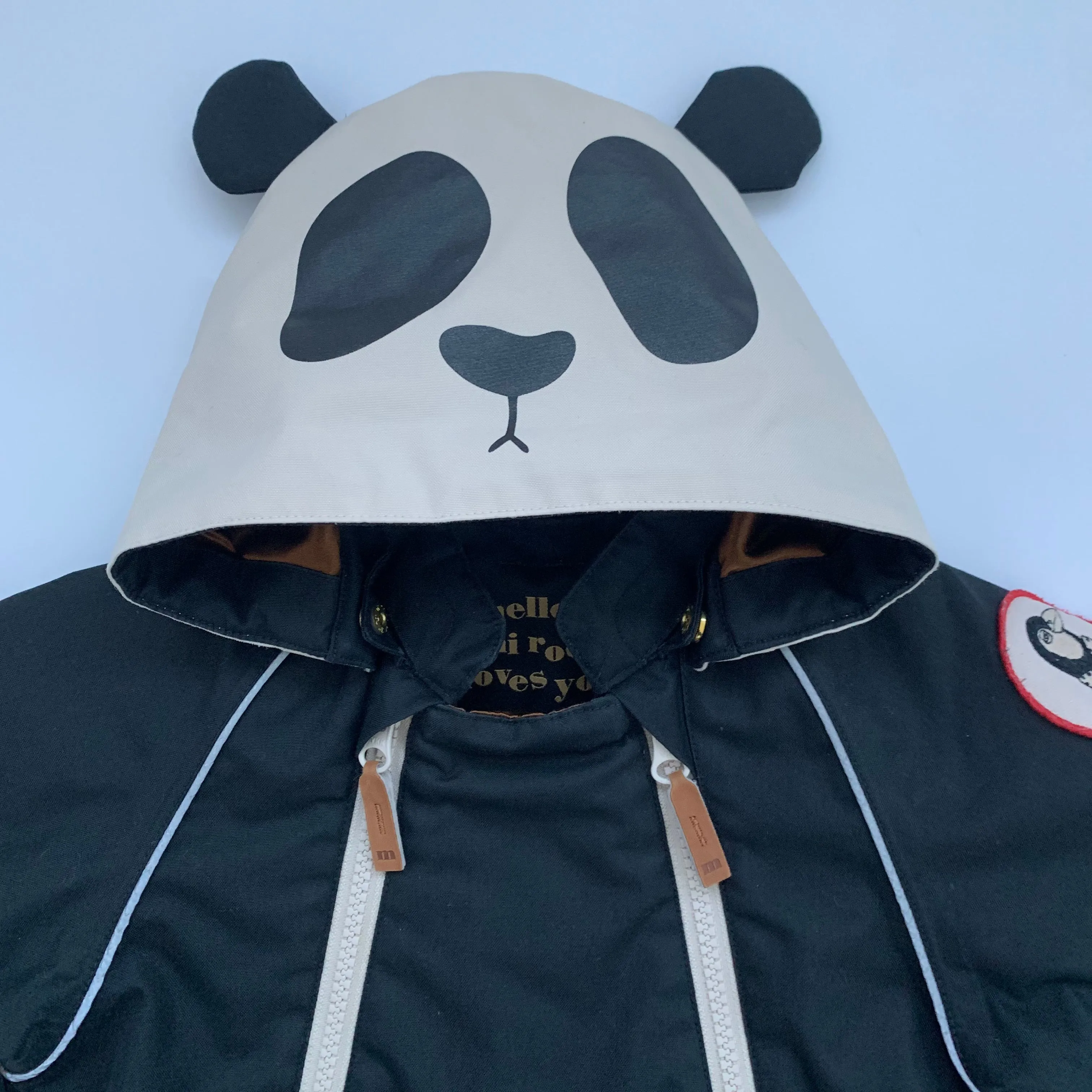 Mini Rodini Black Alaska Panda Overall: 18 Months