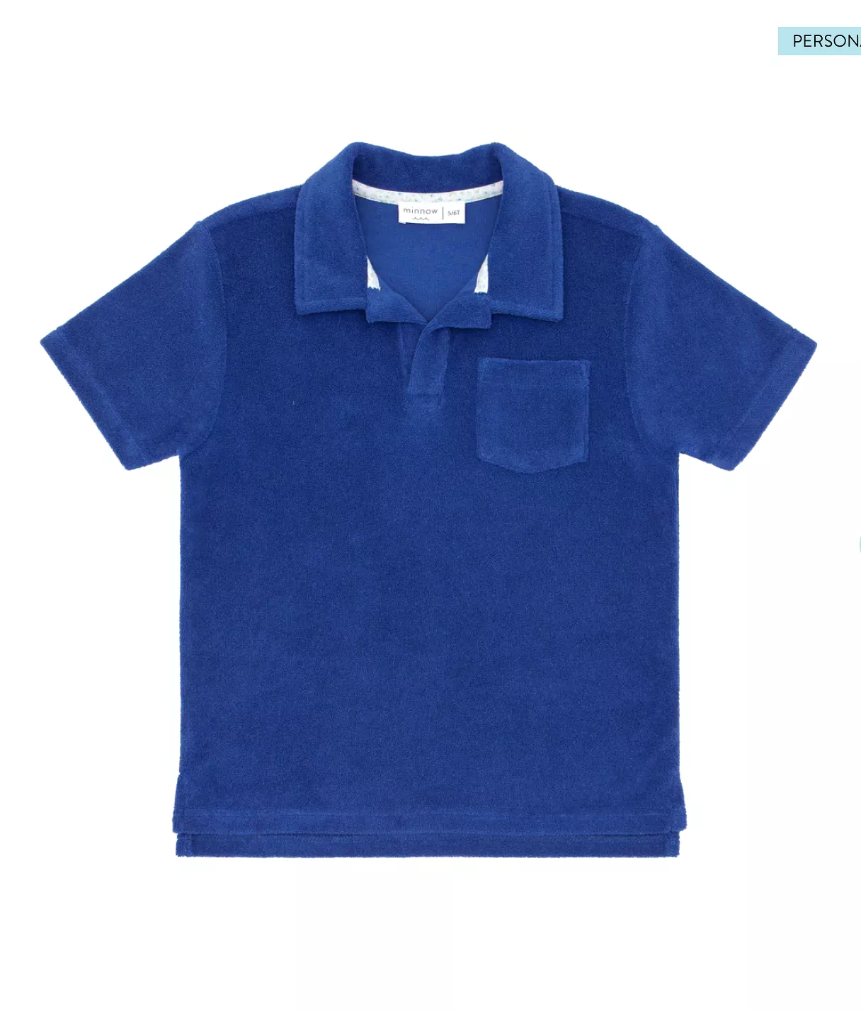 Minnow - Boys Cove Blue Short Sleeve French Terry Polo