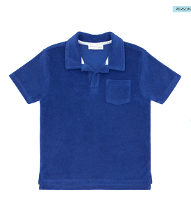 Minnow - Boys Cove Blue Short Sleeve French Terry Polo