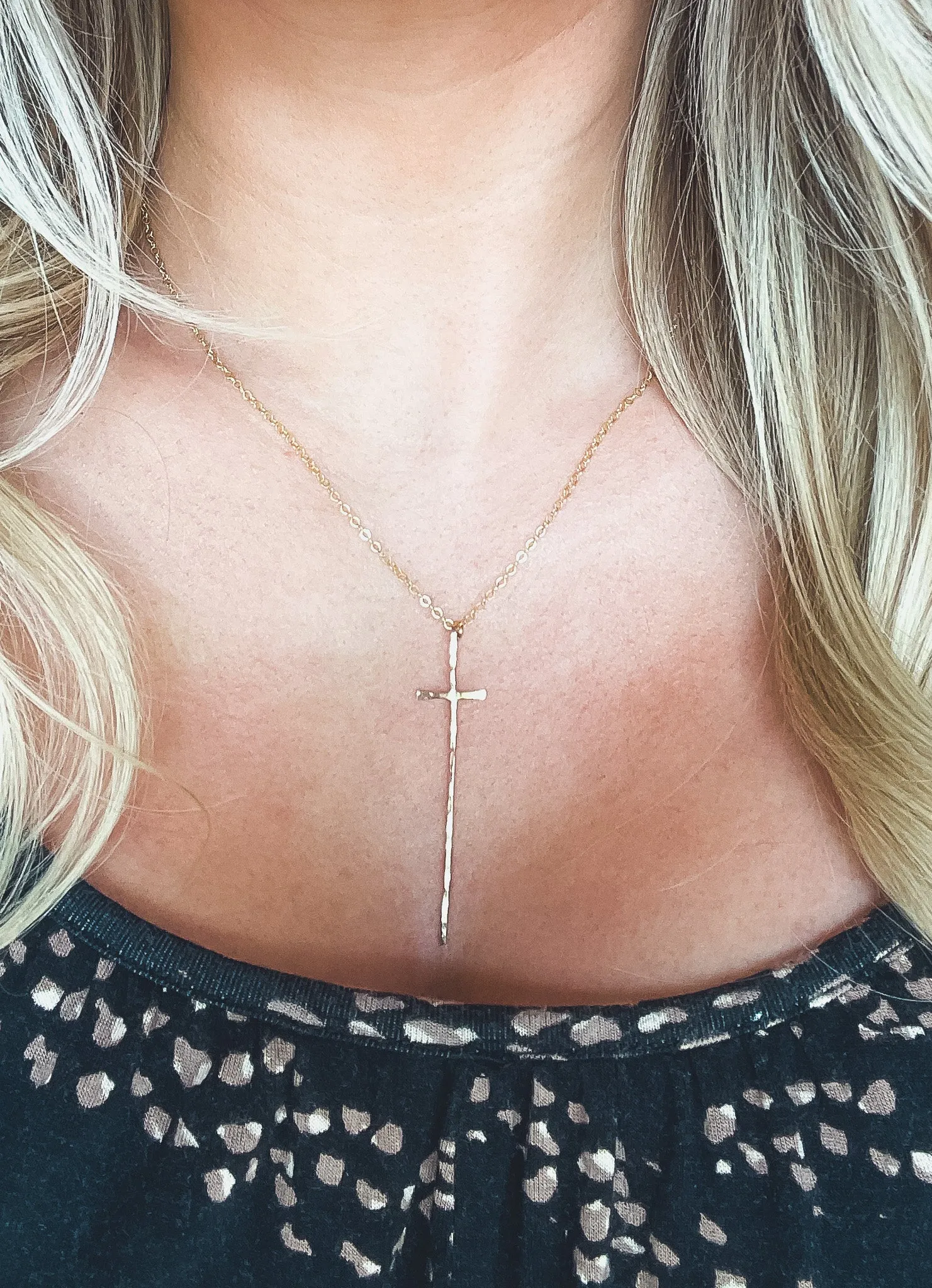 Modern Cross Necklace-14kt Gold Filled