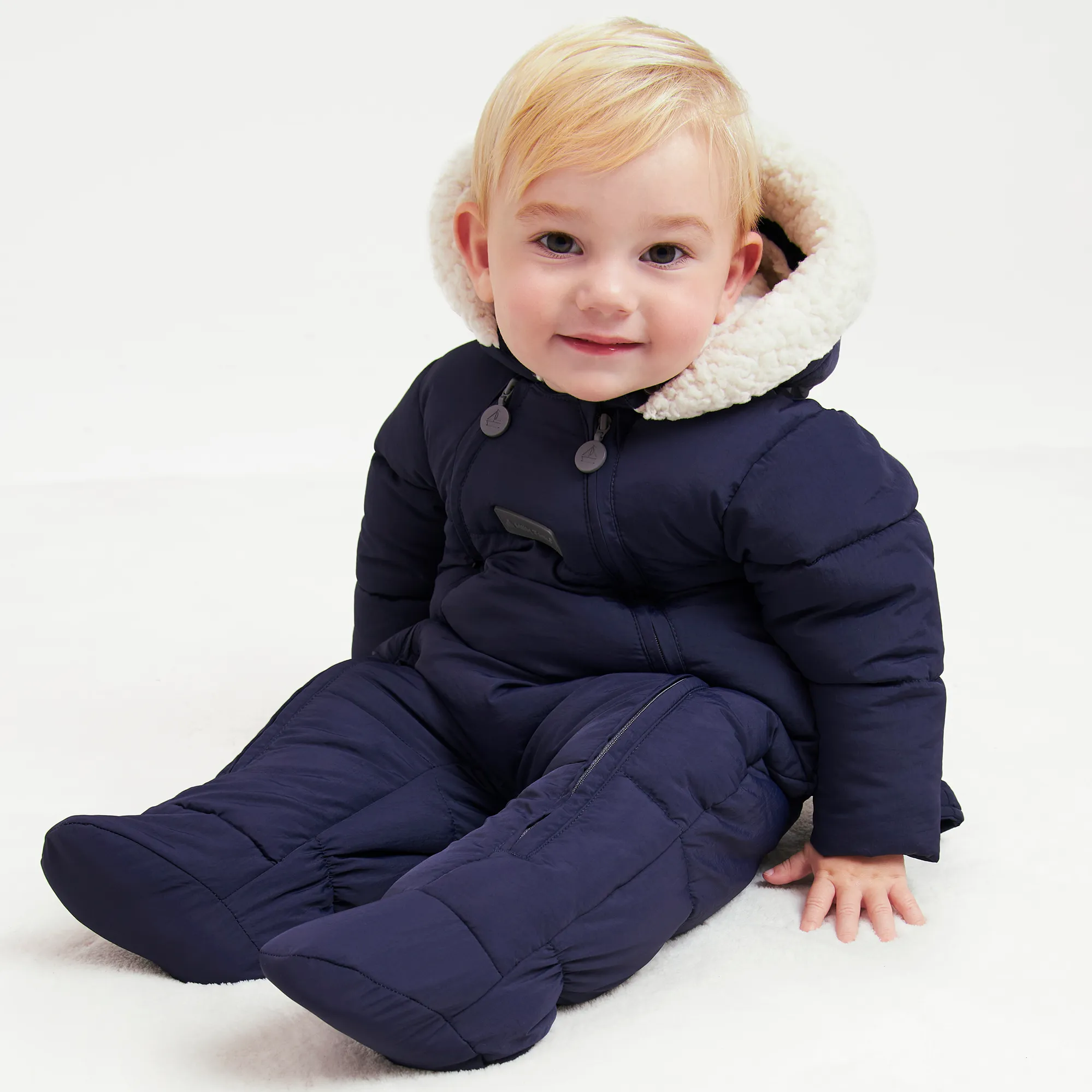 Navy Blue Puffer Baby Snowsuit