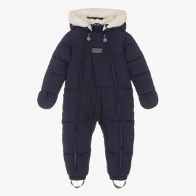 Navy Blue Puffer Baby Snowsuit