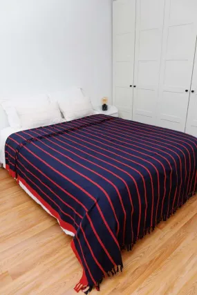 New Market Goods Rajakaya Coverlet - Navy/Red