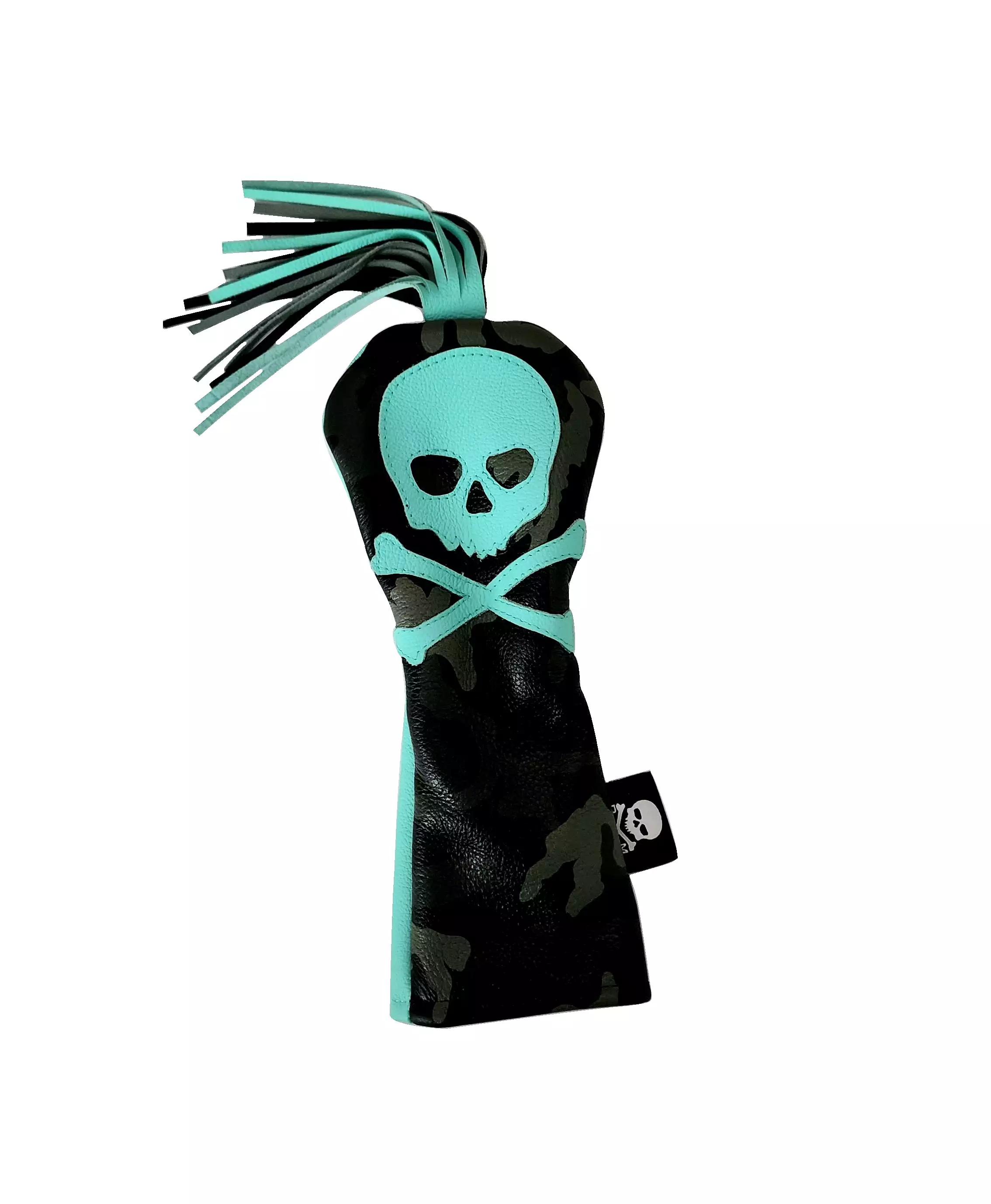 NEW! One-Of-A-Kind! Urban Camo  & Tiffany Blue Skull & Bones Tassel Fairway Wood headcover!