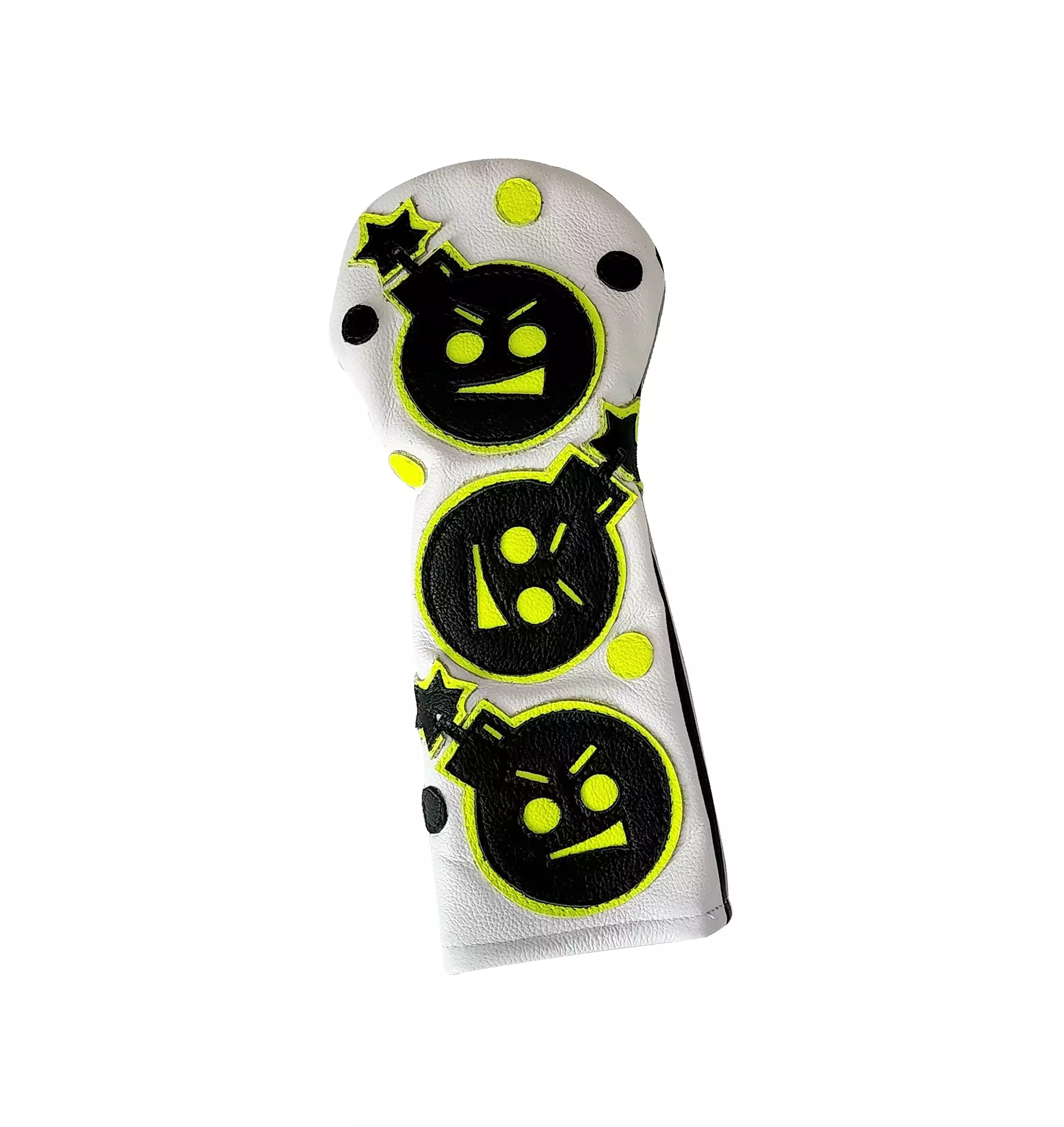 One of a Kind! Dancing Neon Yellow and Black Angry Bombs Fairway Wood Headcover