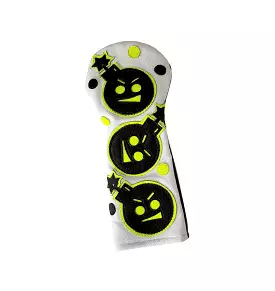 One of a Kind! Dancing Neon Yellow and Black Angry Bombs Fairway Wood Headcover