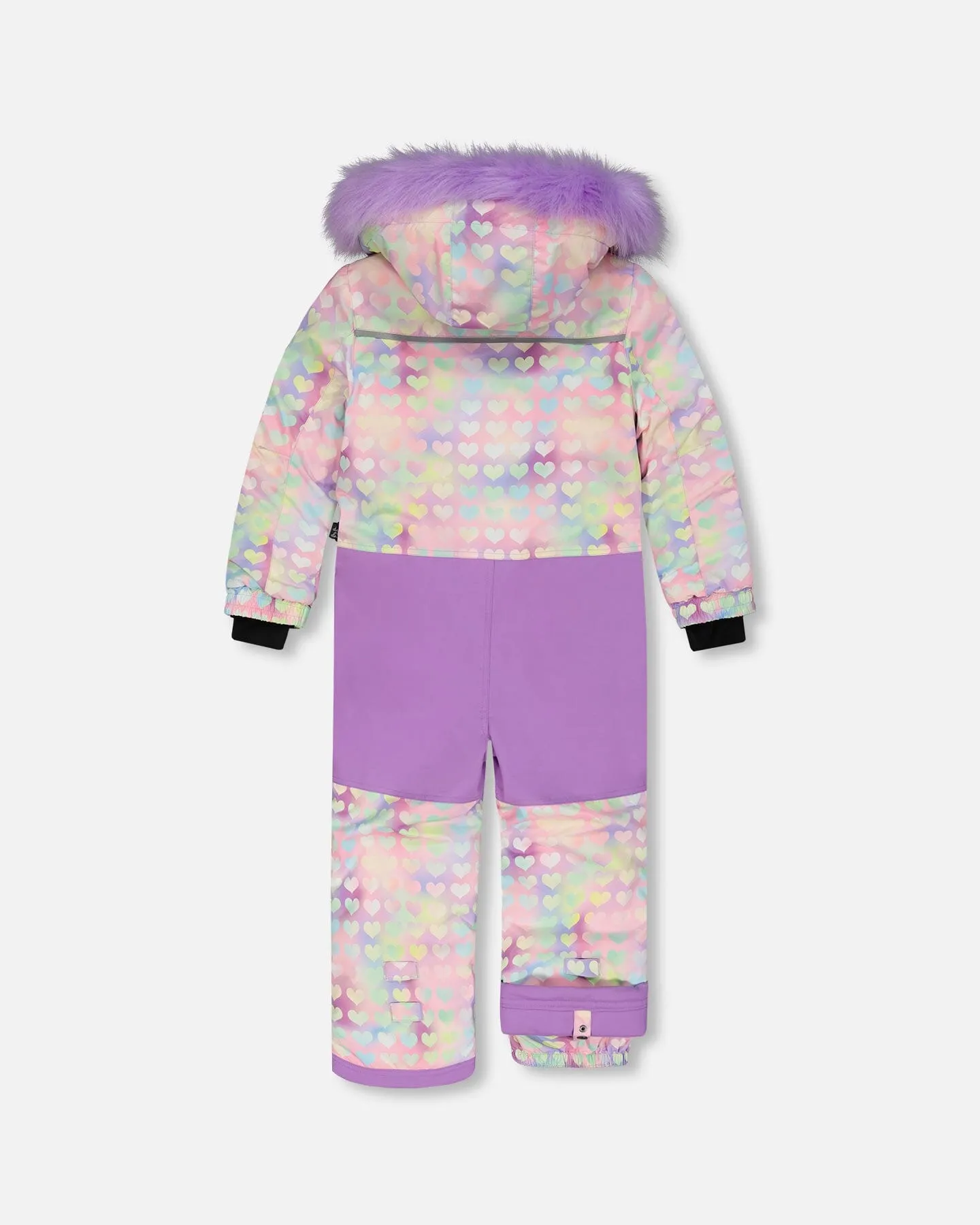 One Piece Snowsuit Lilac Printed Hearts