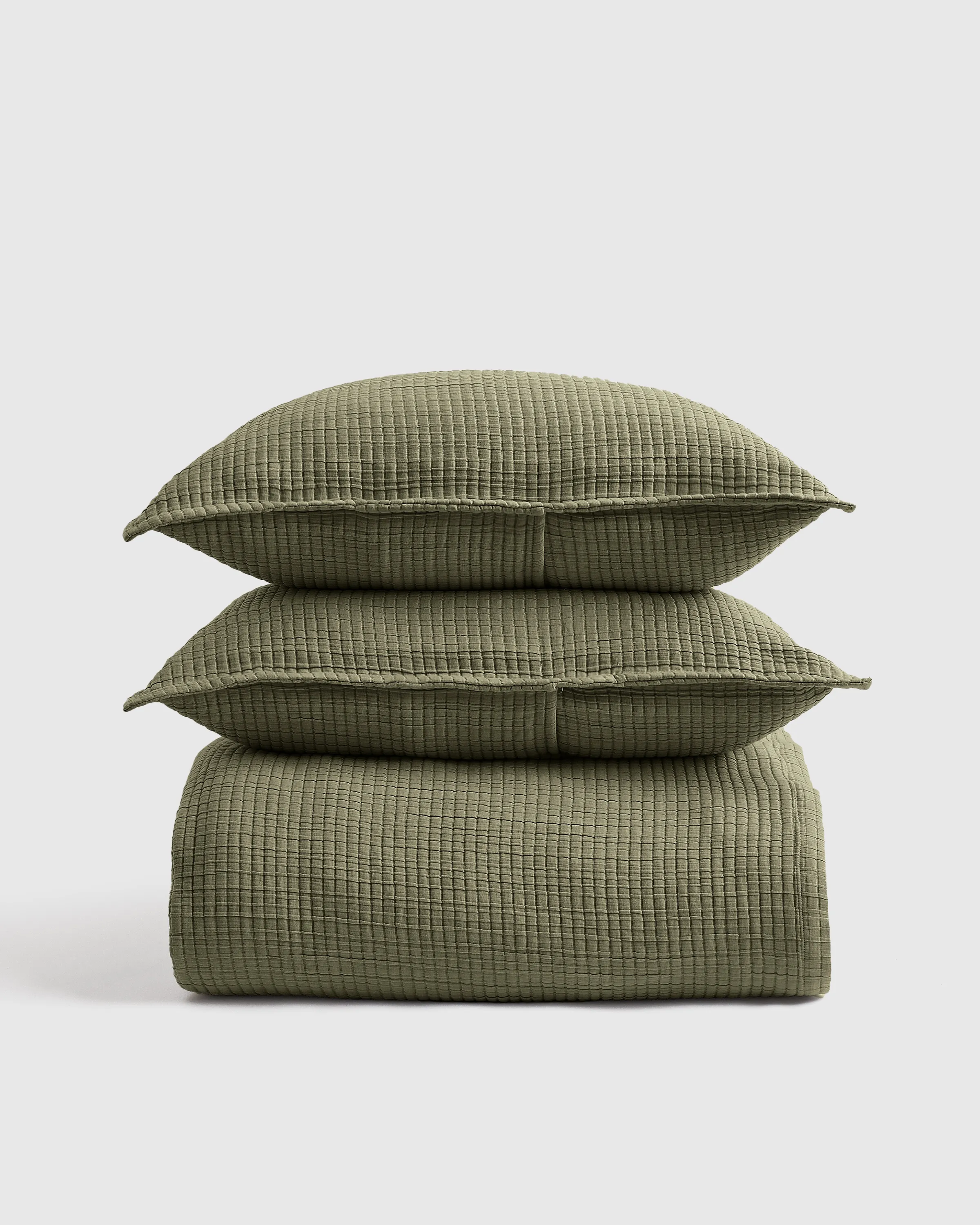 Organic Ribbed Cotton Coverlet Set