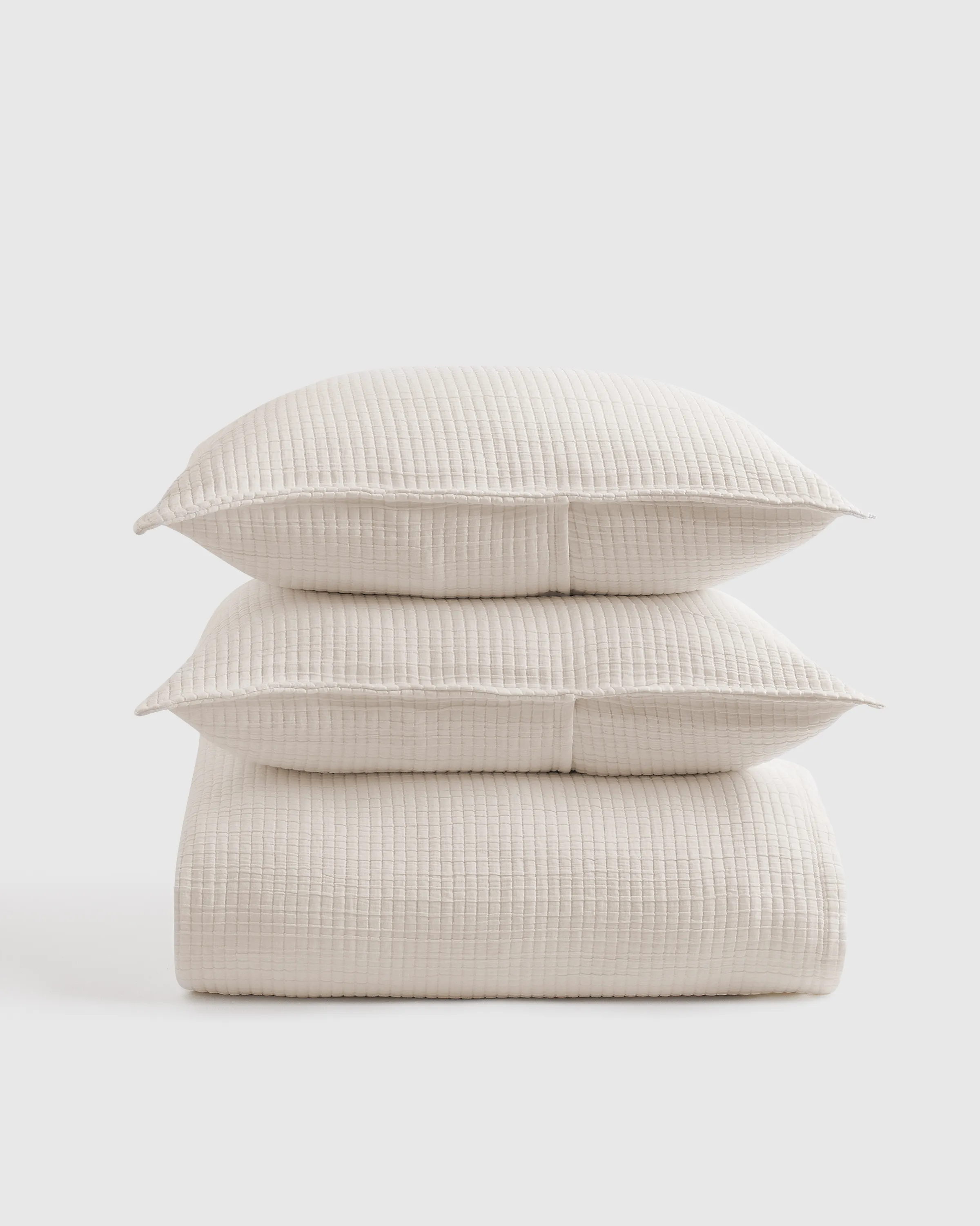 Organic Ribbed Cotton Coverlet Set