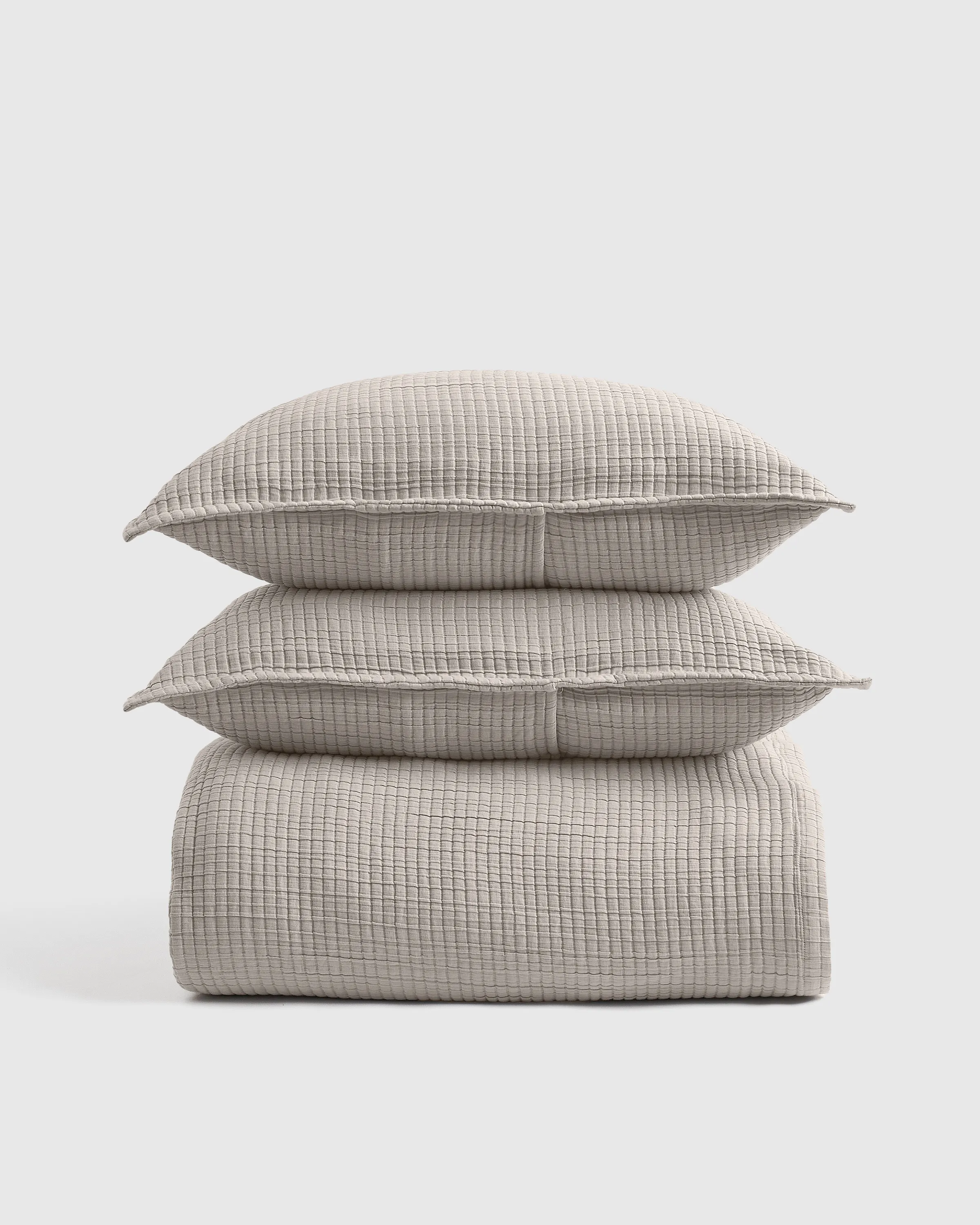 Organic Ribbed Cotton Coverlet Set