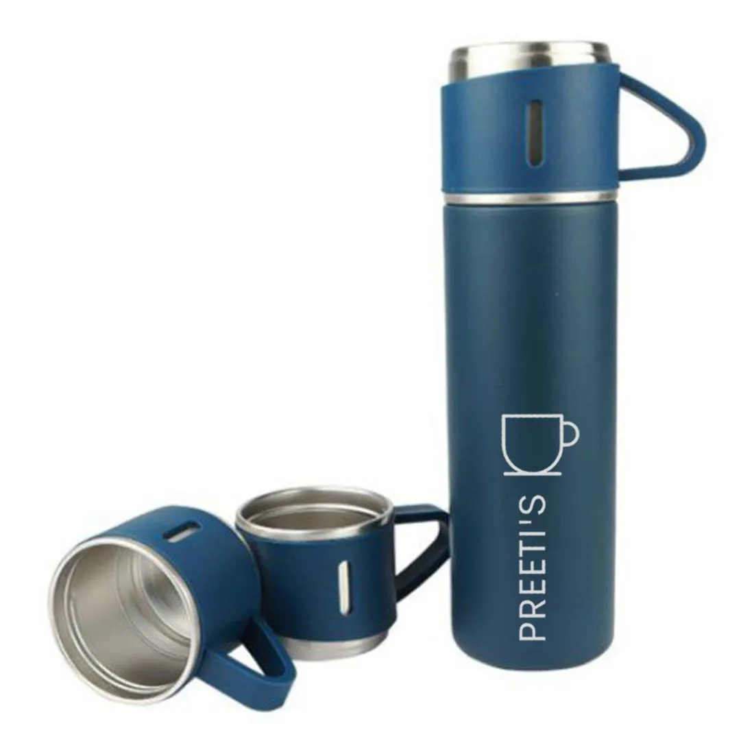 Personalised Thermos Cup Set Travel Coffee Tea Mug Flask Gift Box With Name