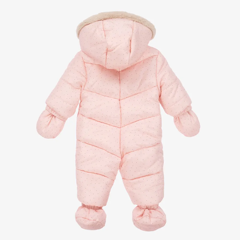 Pink Padded Baby Snowsuit