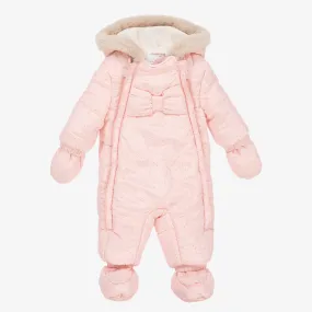 Pink Padded Baby Snowsuit