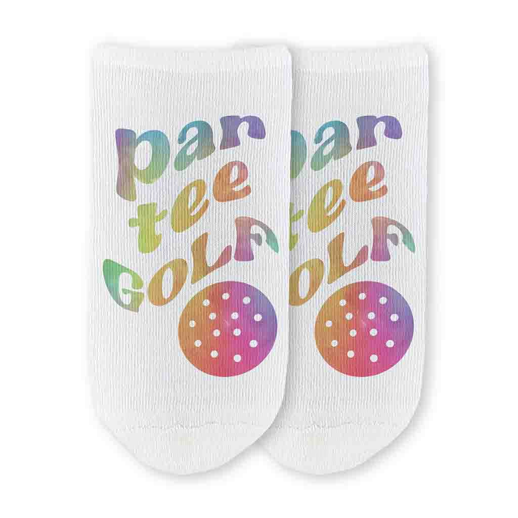 Rainbow Par Tee Cotton No Show Golf Socks