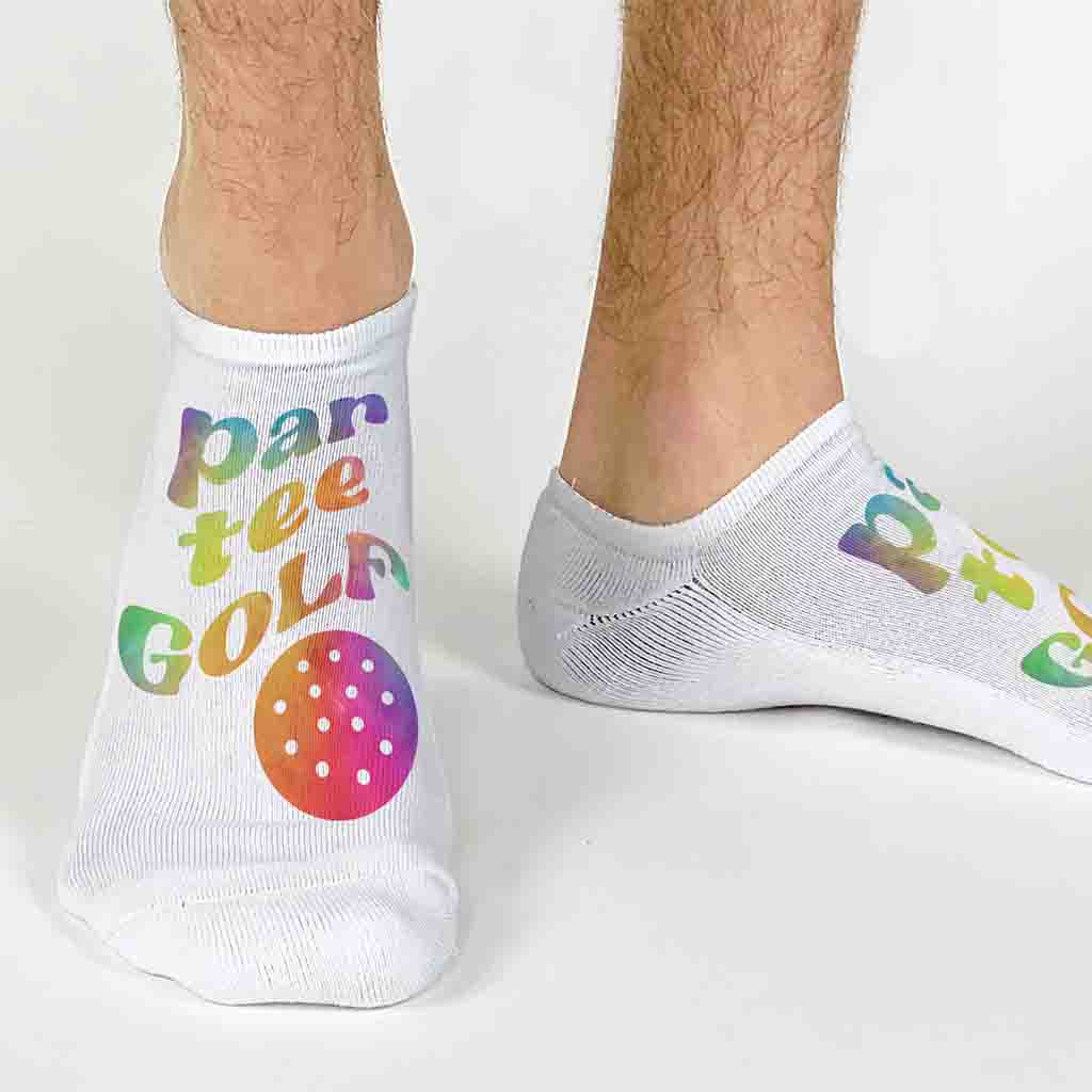 Rainbow Par Tee Cotton No Show Golf Socks