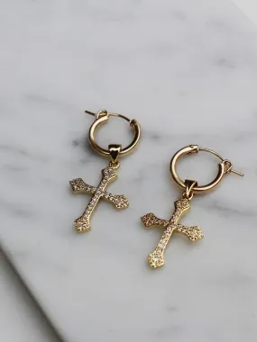 Royalty Cross Hoops