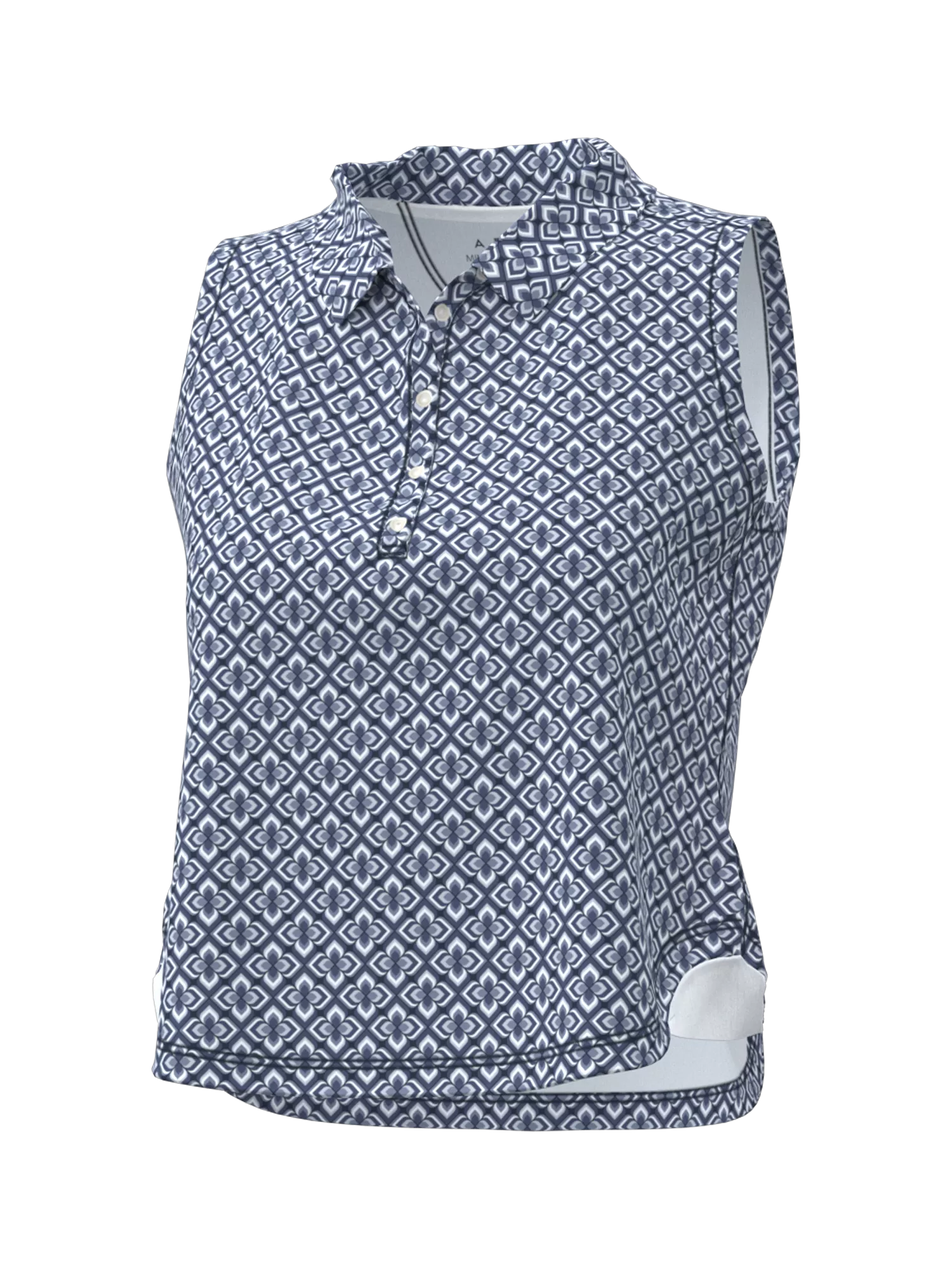 Sleeveless Cropped Polo With Self-Style Collar