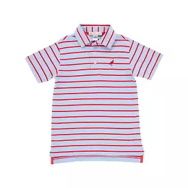 The Beaufort Bonnet Company - Broward Blue Stripe/Richmond Red Prim and Proper Polo SS