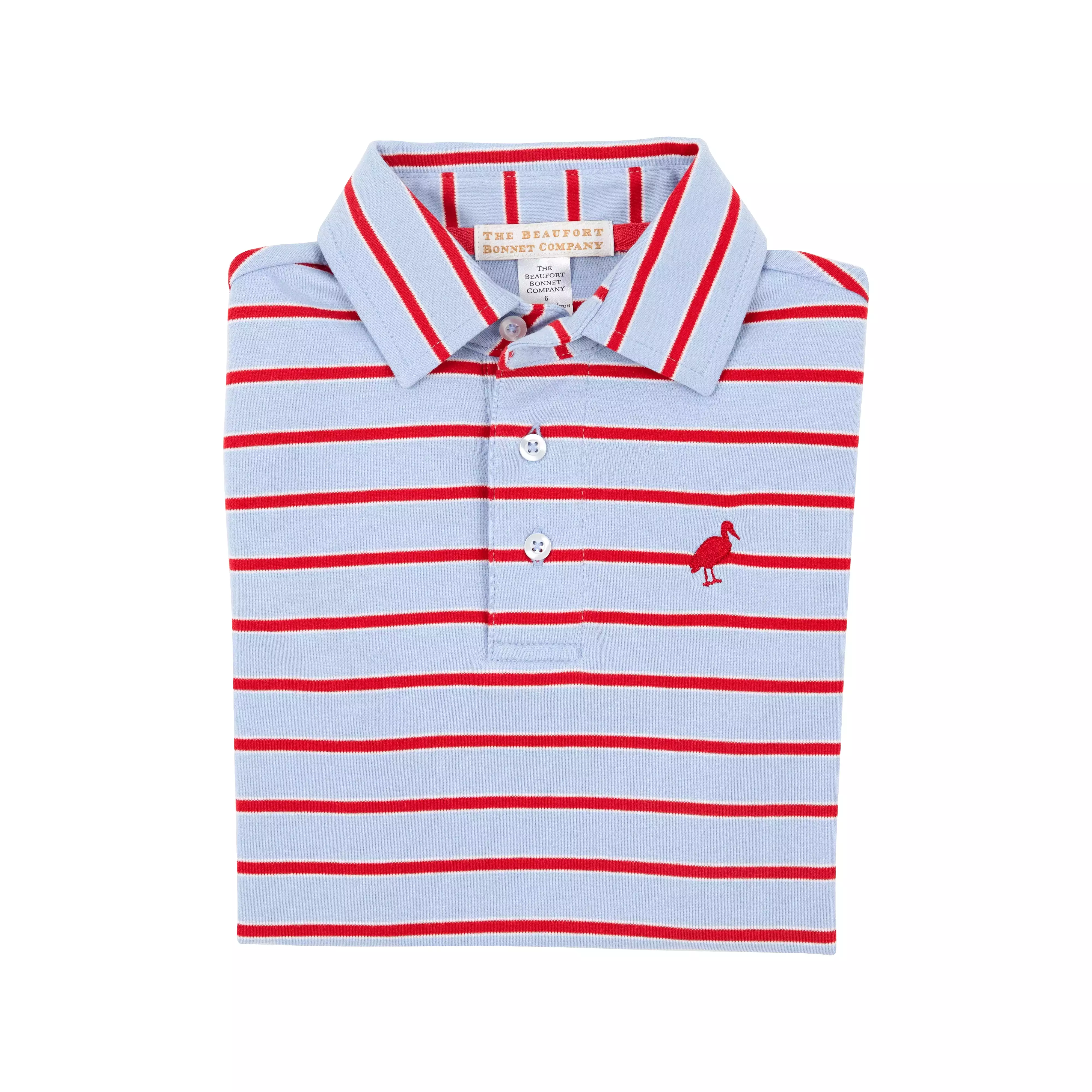 The Beaufort Bonnet Company - Broward Blue Stripe/Richmond Red Prim and Proper Polo SS