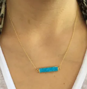 Turquoise Howlite Bar Necklace SALE