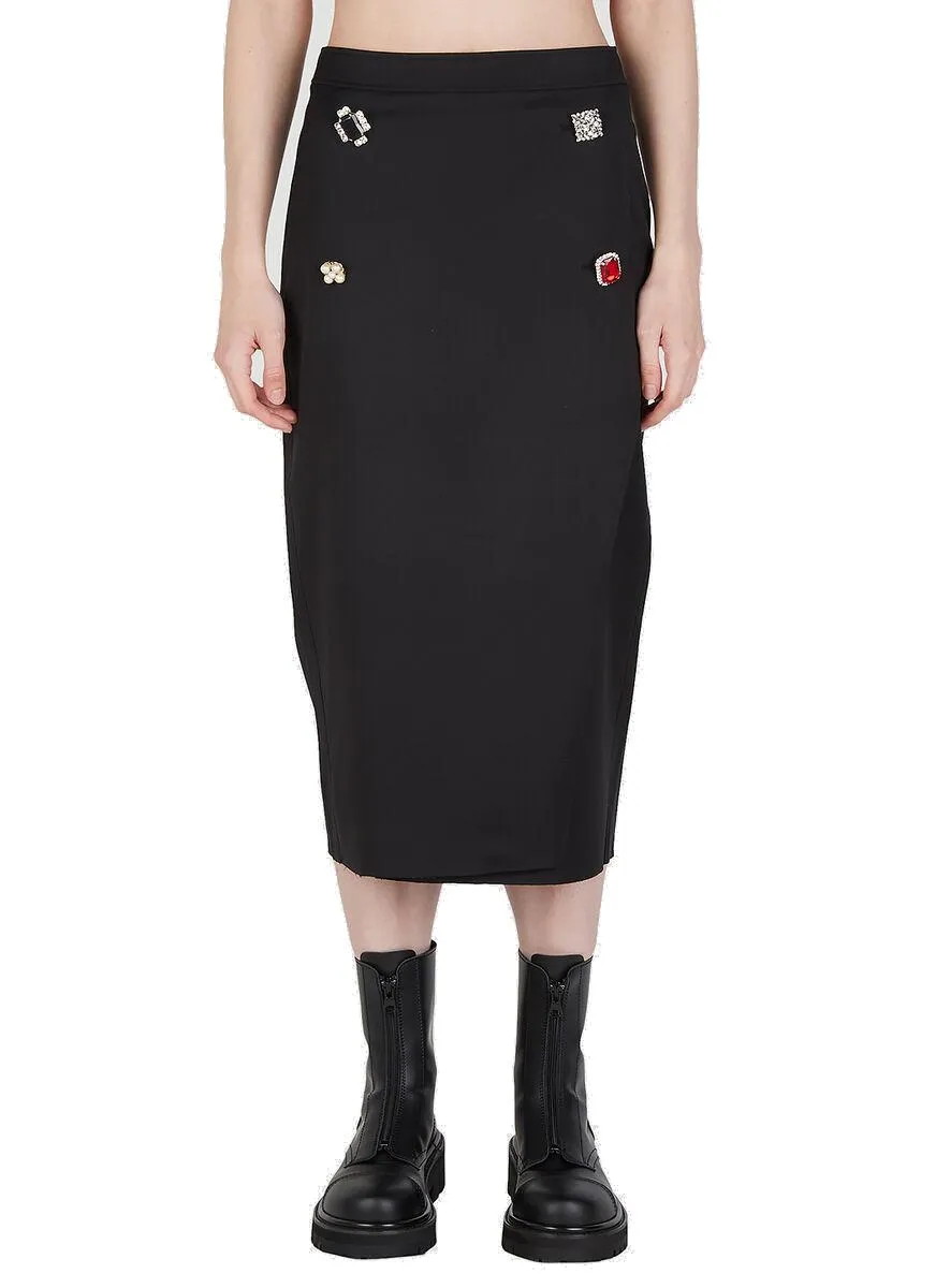 Vetements Button-Detailed High-Waisted Midi Skirt