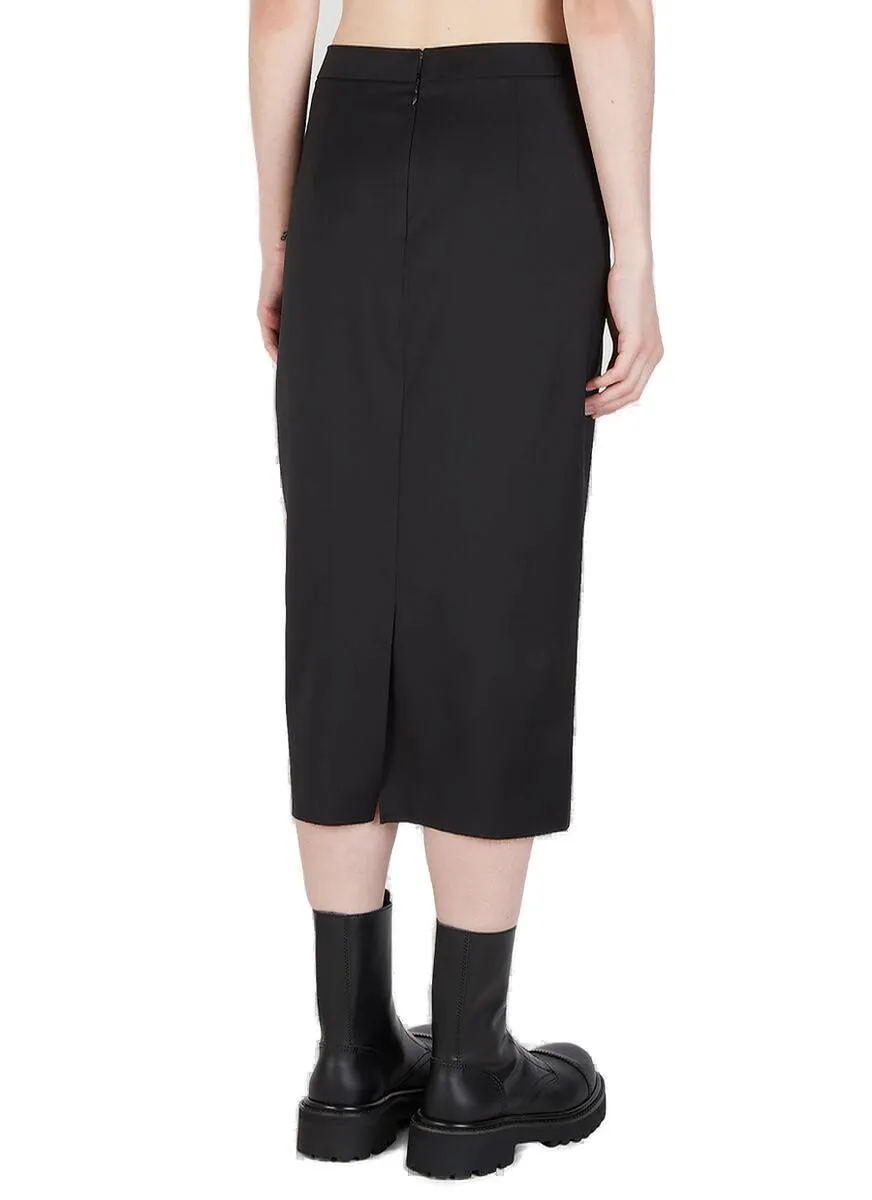 Vetements Button-Detailed High-Waisted Midi Skirt