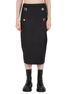 Vetements Button-Detailed High-Waisted Midi Skirt